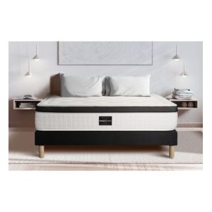 Image de Prestige Literie - Ensemble matelas sommier Privilège 90 x 190 cm - Couleur : Noir - Noir