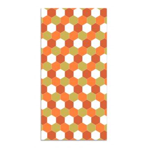 Tapis vinyle mosa&iuml;que hexagones de ton orange 60x200cm