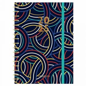 DRAEGER PARIS 1886 - Agenda Semainier Sept 2024-Ao&ucirc;t 2025 13x18 cm - Couverture Rigide & D&eacute;tails Dor&eacute;s - Design G&eacute;om&eacute;trique &Eacute;l&eacute;gant - Papier FSC & Encres V&eacute;g&eacute;tales - Haute Qualit&eacute; & &Eacute;cologique