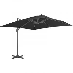 VidaXL Parasol déporté avec mât en aluminium 3x3 m Noir