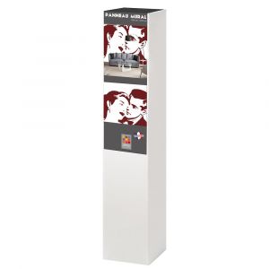 Plage Papier peint panoramique intissé, cartoon des années 70, couple d'amoureux qui s'embrassent, 270 cm x 250 cm - Rouge