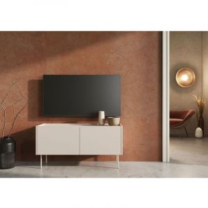 Bobochic Meuble tv Meuble tv 2 portes 120 cm atlas Beige - Beige
