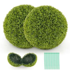 Coast 2 Pièces Bulbes Buxus Artificiels Réalistes Ø 40 & 50 cm - Vert résistant aux UV et à l'eau - Plantes Bulbes Décoratives pour l'Intérieur et l'Extérieur
