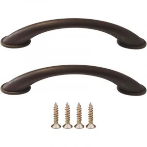 Cyclingcolors 2x Poign&eacute;e de meuble entraxe 96mm plastique placard porte cuisine armoire tiroir buffet maison, marron fonc&eacute;