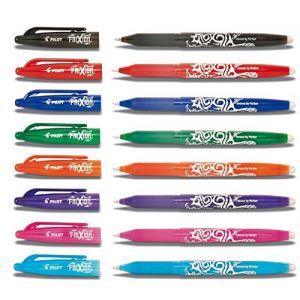 Image de Pilot BL-FR7 Lot de 8 stylos rollers à encre effaçable Couleurs assorties Pointe 0,7 mm Épaisseur du trait 0,35 mm 1 stylo de chaque couleur Noir/orange/bleu/vert/violet/rose/bleu clair/rouge