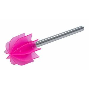 Wenko Brosse de rechange à lamelles en silicone avec manche acier inox, brillante