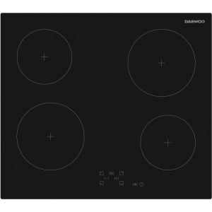 Daewoo Plaque de cuisson vitrocéramique - 4 foyers - 60 cm - BH6VTF27BNM - Noir