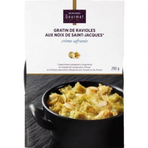 Monoprix gourmet Gratin de ravioles aux noix de Saint Jacques cr&egrave;me safran&eacute;e