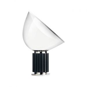 Flos Lampe de table Taccia LED Small / Diffuseur verre - H 48 cm noir en métal