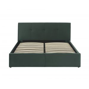 Lit coffre SEGURO velours vert for&ecirc;t 140x190