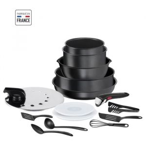 Tefal INGENIO Batterie de cuisine 15 pcs, Induction, Revêtement antiadhésif, Cuisson saine, Fabriqué en France, Daily Chef L7629902