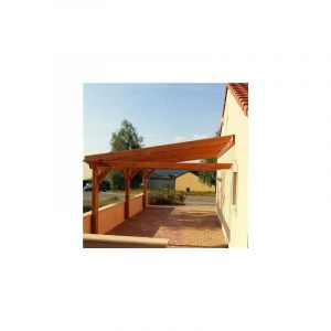 Charpente une pente adossée 400cmx1150cm, Bois DOUGLAS Français label PEFC (Carport - Auvent - Abri voiture), surface 46 m².