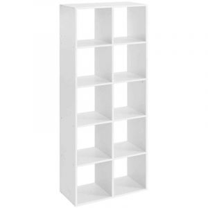 Bibliothèque étagère de rangement 10 compartiments meuble cube pour salon bureau chambre séparateur de pièce style scandinave blanc 20004245