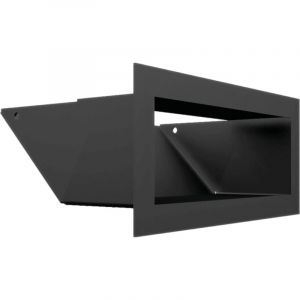 Kratki AIR Grille de Ventilation 9x20 cm - Grille d'air Chaud Noir, Grille d'extraction pour Ventilation de chemin&eacute;e r&eacute;sistante &agrave; la Chaleur et Surchauffe - Sortie d&rsquo;Air Chaud &agrave; 45&deg;