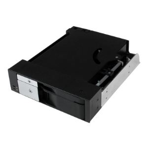 Image de StarTech.com HSB2535SATBK - Rack SATA / SAS sans tiroir pour 2 disques 2,5" et 3,5" dans baie 5,25" avec ventilateur