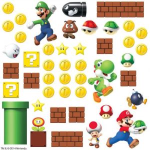 Image de ROOMMATES Room Mates 54144 Autocollant Mural Motif Super Mario Scene Papier Multicolore 48 x 8 x 8 cm