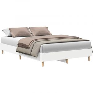 VidaXL Cadre de lit sans matelas blanc 120x190 cm bois d'ing&eacute;nierie