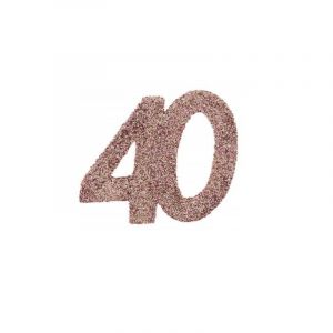 Santex Confettis de table anniversaire 40ans rose gold pailleté (x6) REF/7306