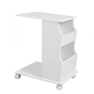 Sobuy Table d'appoint sur roulettes - 31x53x63 cm - Max. 45KG - Blanc