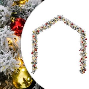 VidaXL Guirlande de Noël avec boules et lumières led vert 20 m pvc