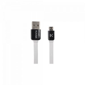 The kase Cable plat vers Micro USB (1m) pour Android, Blanc Lumineux