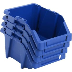 Image de VidaXL Bac de rangement empilable 250 pcs 103x165x76 mm Bleu