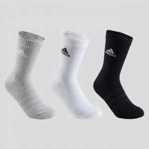 Adidas Chaussettes Cushion Crew Pack De 3 - Gris/blanc/noir, pointure 40-42 - Noir;Blanc;Gris - Taille 40-42