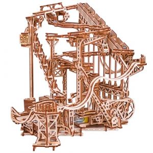 Image de Puzzle Mécanisme 3D en bois - Parcours à billes en spirale électrique- 558pcs WoodTrick Kits de montage