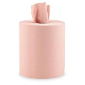 Essuie-tout bobine papier recyclé double épaisseur - Coloris chamois - 450 feuilles - Lot de 6 bobines de 135 m
