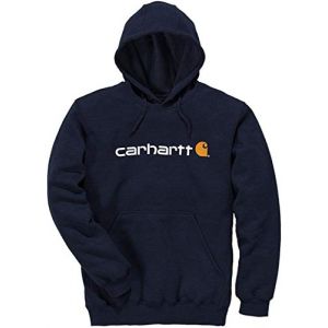 Carhartt Herren Sweatshirt Signature Logo Hooded Sweatshirt Heather Grey-XXL