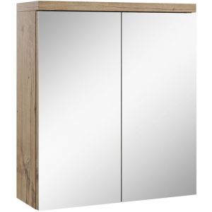 Meuble a miroir Toledo 60 x 60 cm Badplaats Chene châtaigne - Miroir armoire