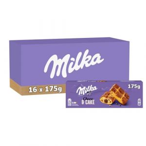 Milka 16 boîtes de 5 sachets de Cake & Choc - Gâteaux fourrés au chocolat et aux pépites de chocolat - (16x175g)