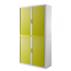 Paperflow Armoire à rideaux EASYOFFICE - 4 tablettes, hauteur 2040 mm - blanc / vert
