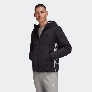 Adidas Veste Lightweight Zip Padded Trefoil Hooded Homme