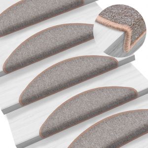 VidaXL Tapis d'escalier 10 pcs 56x20 cm Marron clair