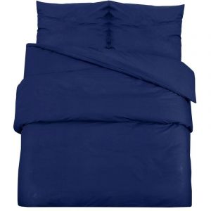 VidaXL Ensemble de housse de couette Bleu marine 140x200 cm Microfibre Bleu