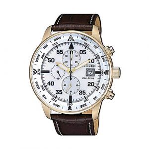 Citizen Montre chronographe homme Aviator Brun à vis CA0693-12A