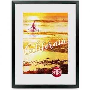 AFFa frames, California, Cadre photo en plastique, Light, Rectangle, avec vitre acrylique, dos HDF, Noir, A3, 29.7x42cm