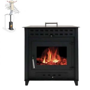 Interstoves Pack Poêle à bois NOA 9 bûches 50cm + Kit Conduit 150