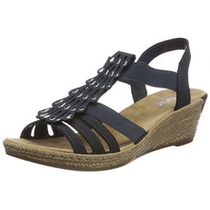 Rieker 62436, Sandales Bout fermé Femme, Bleu (Pazifik), 36 EU