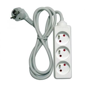 Image de Chacon Bloc multiprise 3 prises 16A 1,5m blanc - CHA48012