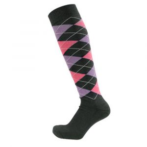 Pfiff Chaussettes d"équitation à carreaux - DG/PI/PU - Taille 37-39