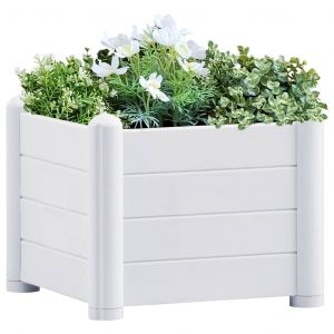 VidaXL Lit sur&eacute;lev&eacute; de jardin PP Blanc 43x43x35 cm