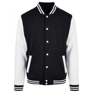 Build Your Brand Veste Universitaire Basique, Noir/Blanc, XXXL Homme