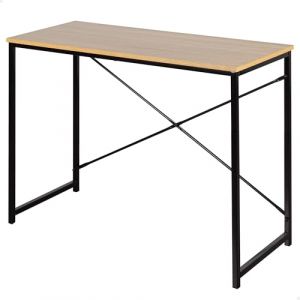 AKTIVE Max Home Desk, 100X40X70 cm, Plateau en Bois, Structure en Acier Noir, pour Le Bureau et l'Étude, Style Industriel, Robuste et Stable, Bureaux, Bureaux d'Ordinateur (18422)