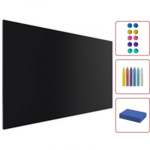 Tableau Magnétique en Métal à Craie Noir 150x90cm, MetalBoards pour tout type d'Aimants