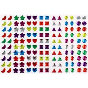 CTOP Stickers - Strass g&eacute;om&eacute;triques - Couleurs et formes assorties - 8 mm - 140 pi&egrave;ces