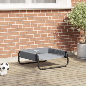 VidaXL Lit De Chien Surélevé Gris Clair S En Tissu Oxford Et Acier
