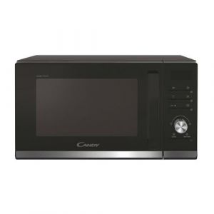 Candy Micro-ondes Gril Moderna, 23L, Gril : 1000W, Plateau tournant 27cm, 11 niveaux de puissance, 19 menus automatiques, Fonction Decongelation, Silence, Eco, Nettoyage facile, Gril Quartz, Cuisson express, Grille metallique, Accessoire Vapeur, Noir