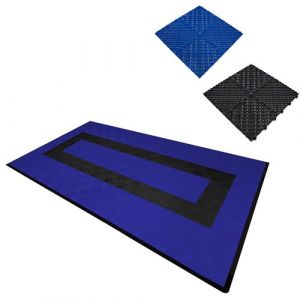 Monster shop Carrelage de Sol 90 Bleu & 30 Noir Ventilée Modulaire Garage Unique 3,2 x 6 M